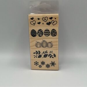 Recollections - 5 Piece Mounted on Wood Stamp Set - New